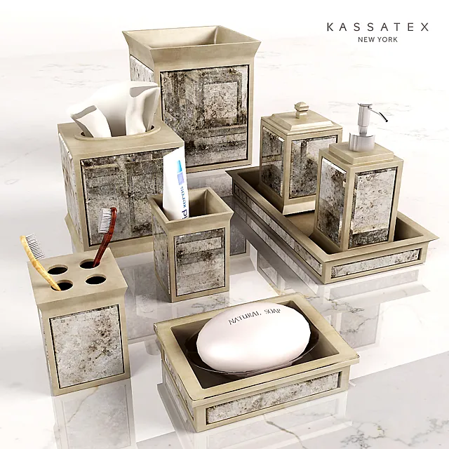 Bathroom Palazzo Vintage Mirror by Kassatex 3D Model Bathroom Palazzo Vintage Mirror by Kassatex 3D Model