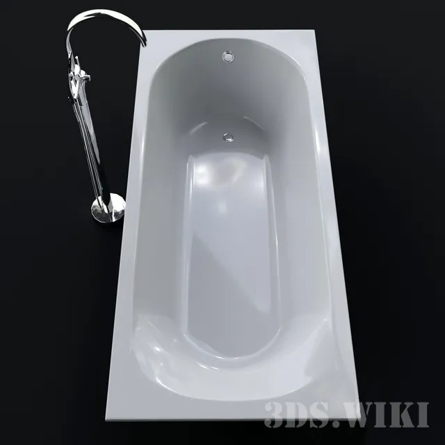 bathroom – Riho Miami built-in bathtub with Ravak floor-standing mixer 3D Model bathroom – Riho Miami built-in bathtub with Ravak floor-standing mixer 3D Model