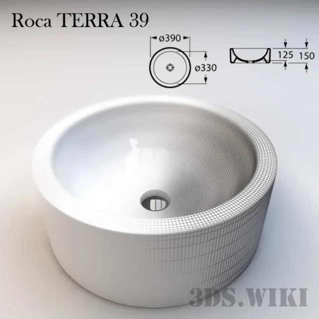 bathroom – Round washbasin Roca TERRA 39 3D Model bathroom – Round washbasin Roca TERRA 39 3D Model