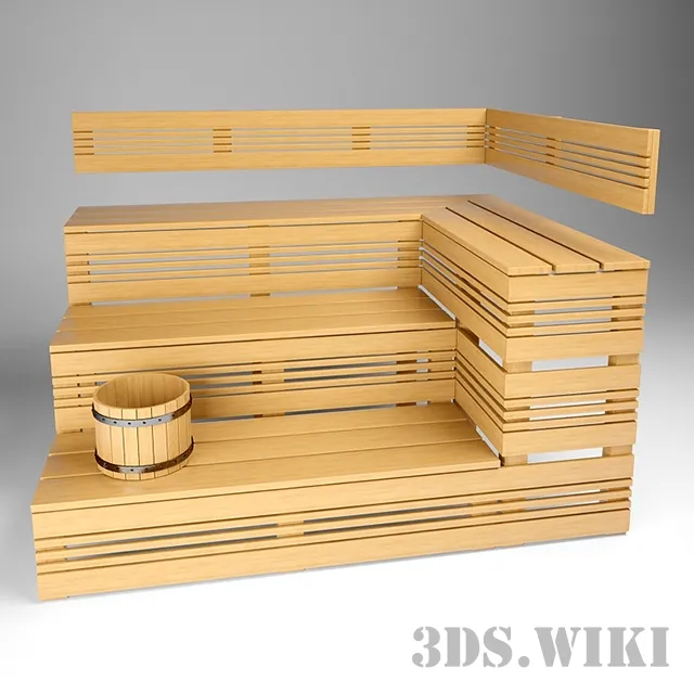 bathroom – Sauna bench 3D Model bathroom – Sauna bench 3D Model