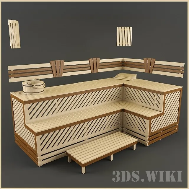 bathroom – Sauna shelves 3D Model bathroom – Sauna shelves 3D Model