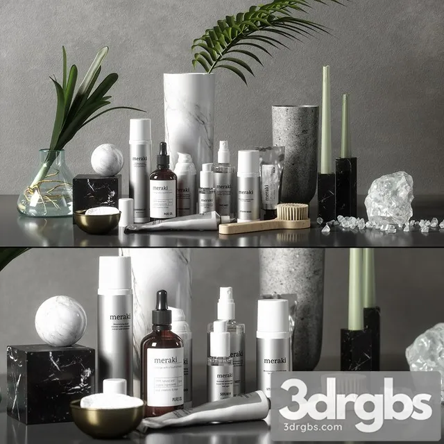 Bathroom Set 002 3D Model Download