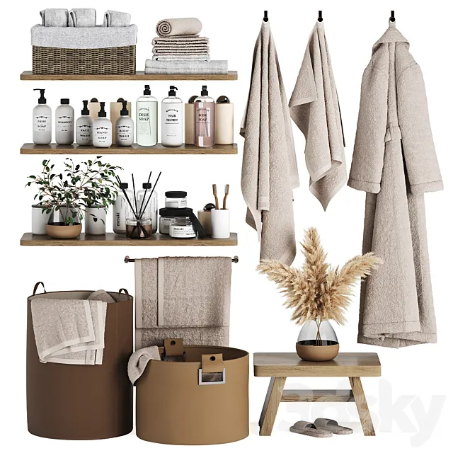 Bathroom set 10_ Decorative set for the bathroom 3D Model