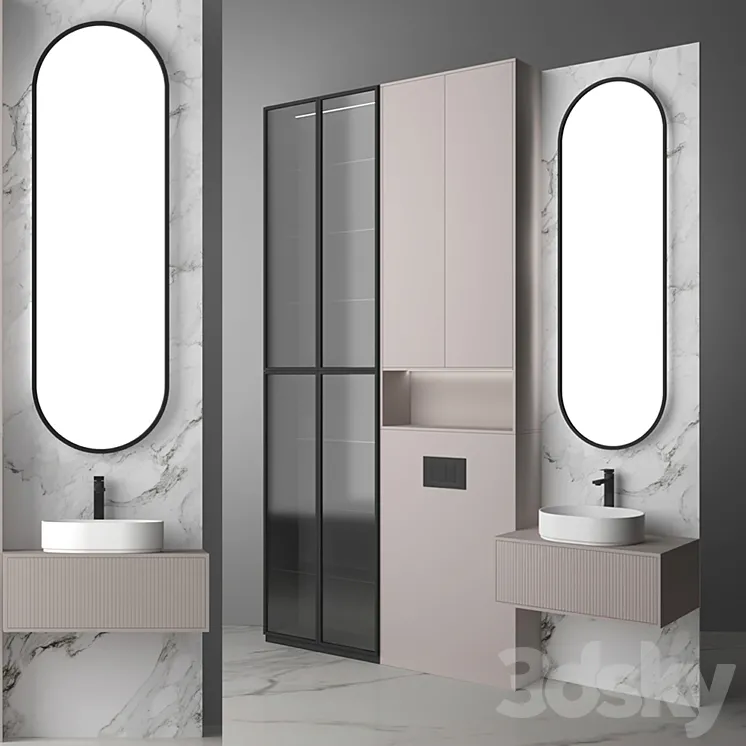Bathroom set 14 3D Model Free Download