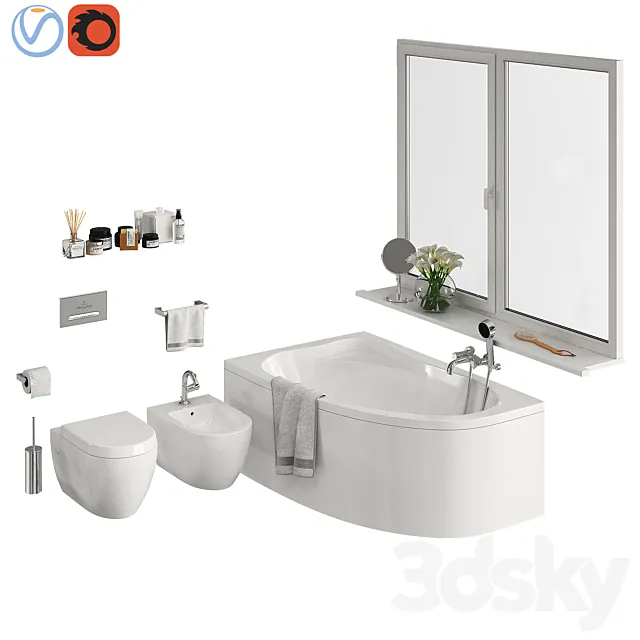 Bathroom Set 2 Part 2 3DModel