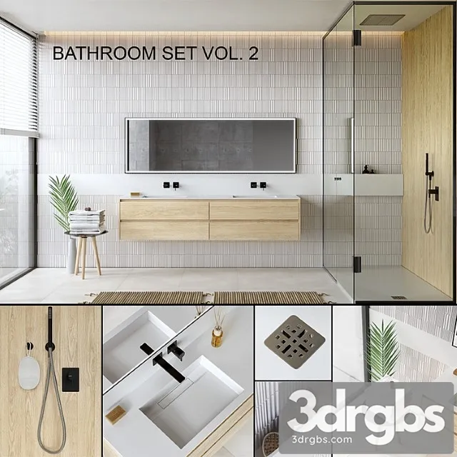 Bathroom Set 2 Vray GGX Corona PBR 3D Model Download