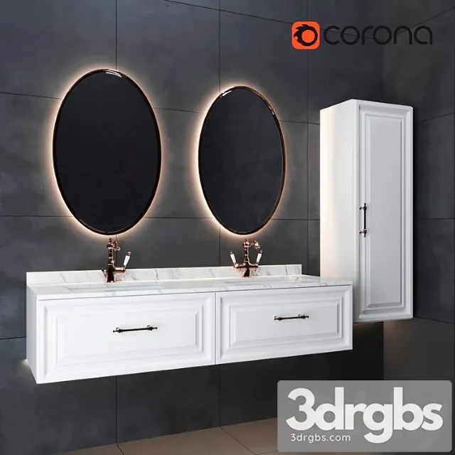 Bathroom Set Classic 3D Model Download