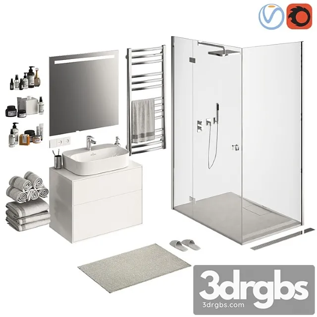 Bathroom Set Part 1 3D Model Download
