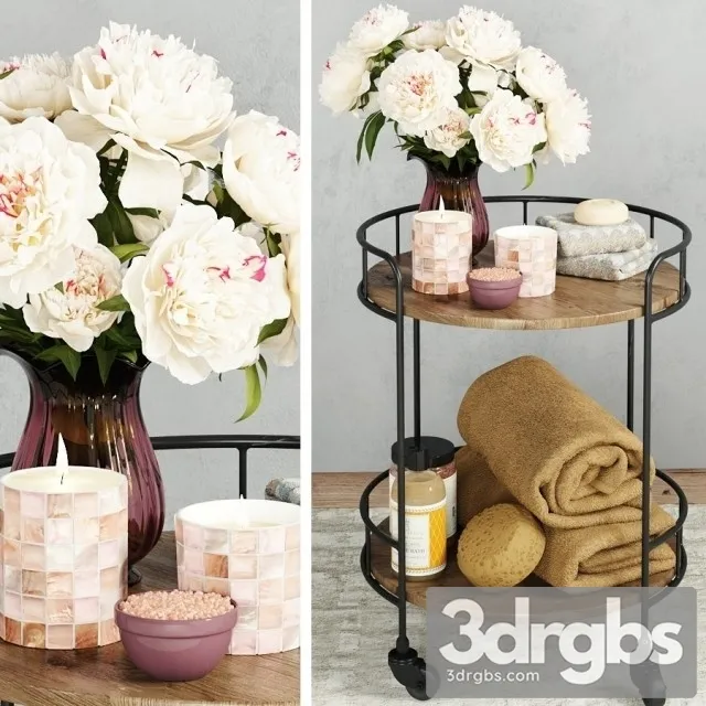 Bathroom Set Rose 3D Model Download