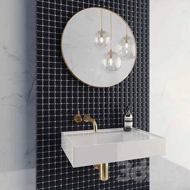 Bathroom Set + Squirt water 3DModel Bathroom Set + Squirt water 3DModel