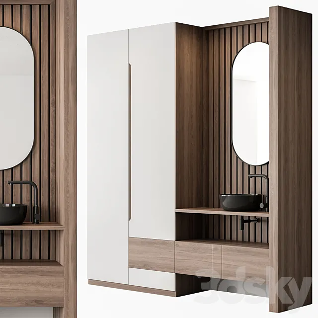 Bathroom Set Stone Wall – Set 60 3D Model