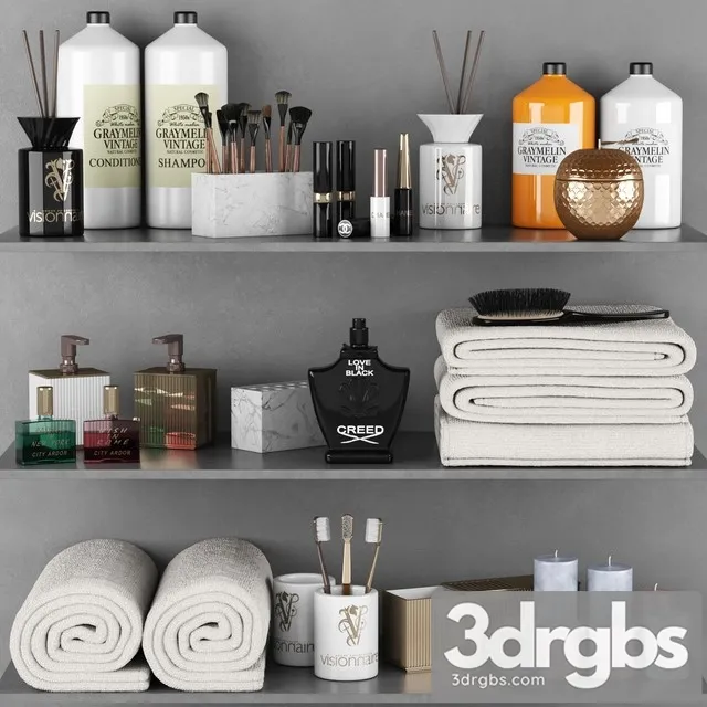 Bathroom Set V001 3D Model Download