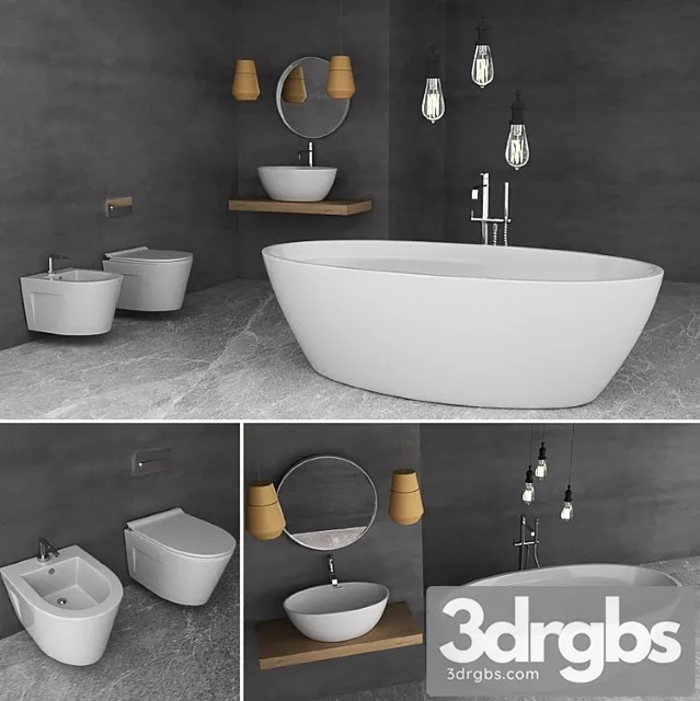 Bathroom Set Wave 3D Model Download