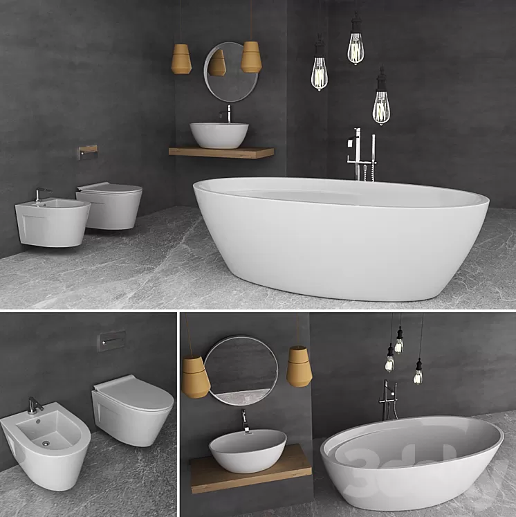 Bathroom Set Wave 3D Model