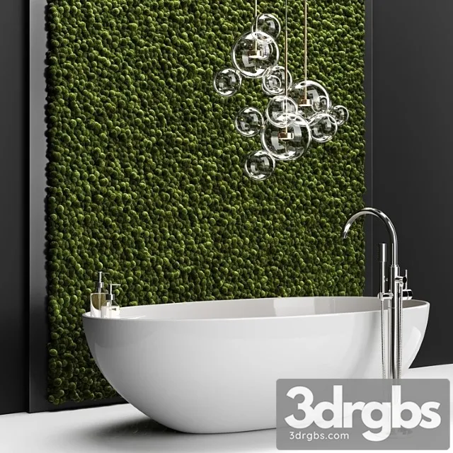 Bathroom Set With Moss 3D Model Download