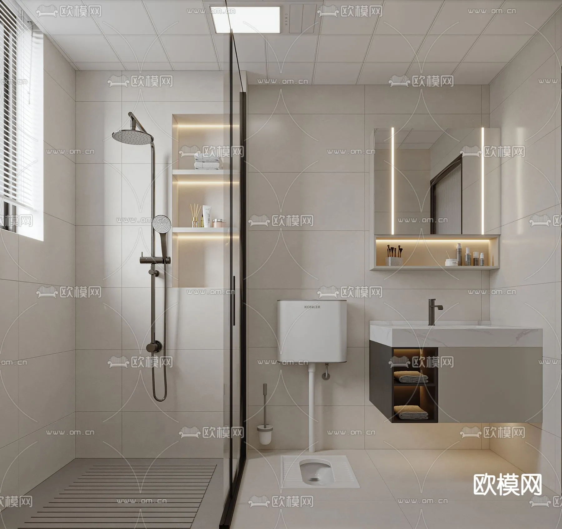 BATHROOM SETS – CORONA – 3D MODEL – 2172 BATHROOM SETS – CORONA – 3D MODEL – 2172