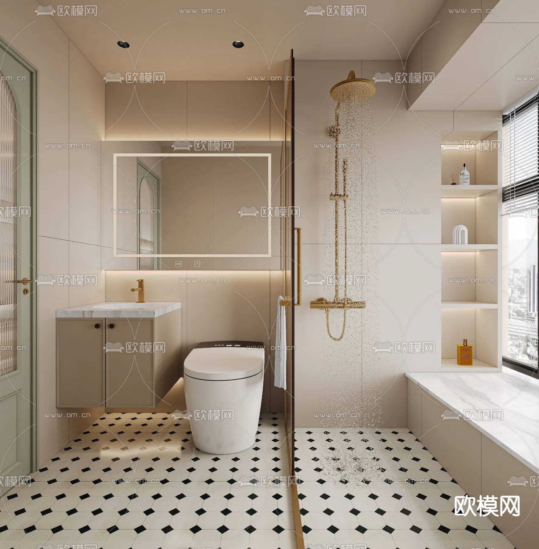 BATHROOM SETS – CORONA – 3D MODEL – 2257 BATHROOM SETS – CORONA – 3D MODEL – 2257