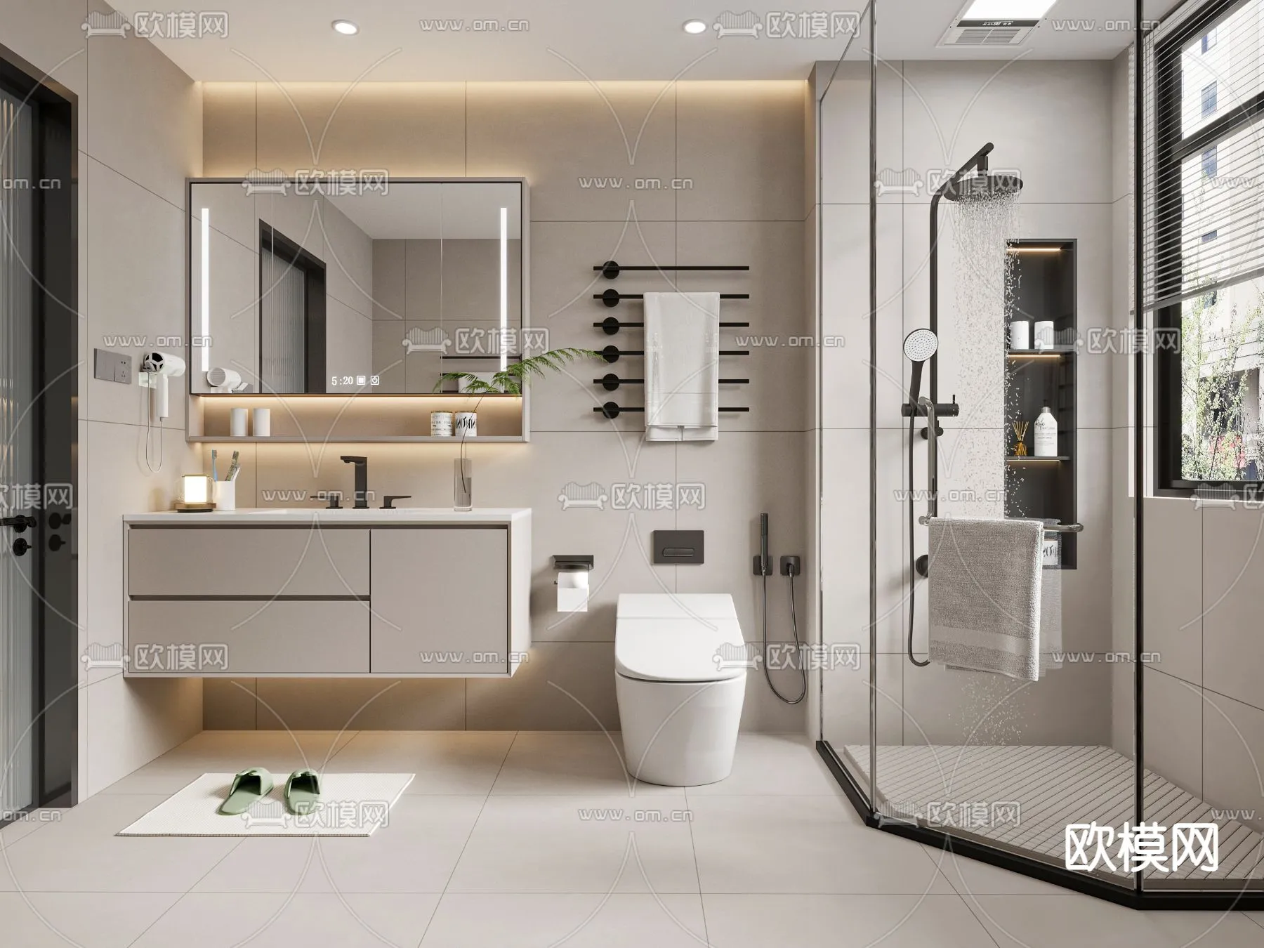 BATHROOM SETS – CORONA – 3D MODEL – 2278 BATHROOM SETS – CORONA – 3D MODEL – 2278