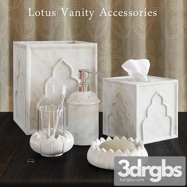 Bathroom Sets John Robshaw Lotus Vanity Accessories 3D Model Download