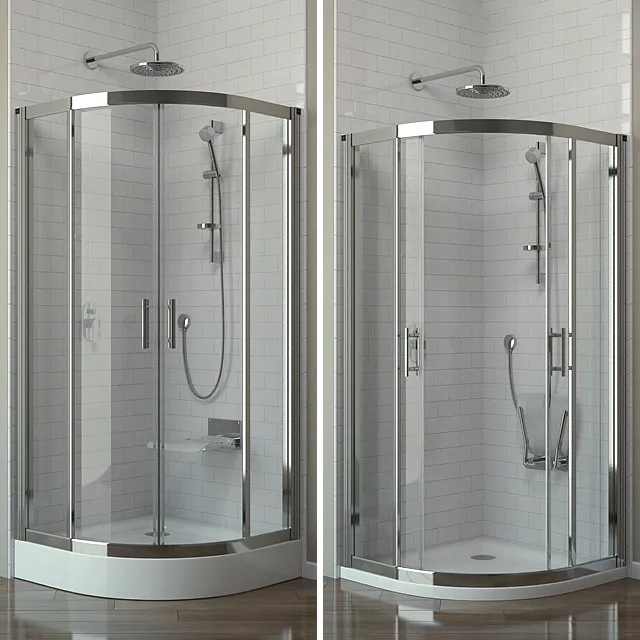 bathroom – Shower cabin GEO 6 semicircular 90×90 cm 3D Model