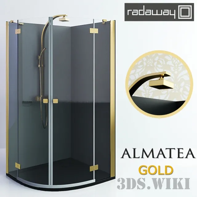 bathroom – Shower cabin Radaway Almatea Gold 3D Model bathroom – Shower cabin Radaway Almatea Gold 3D Model