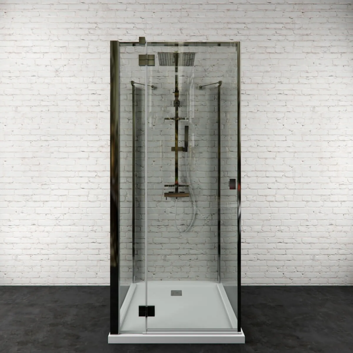 bathroom – Shower stall Essenza kdj s + shower system Touareg 2 3D Model