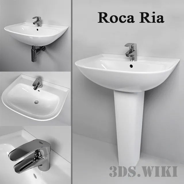 bathroom – Sink Roca Ria Mixer Grohe Eurosmart 3D Model