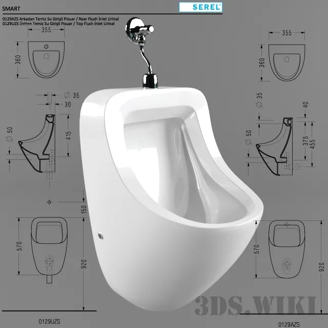 bathroom – Smart urinal Serel 3D Model