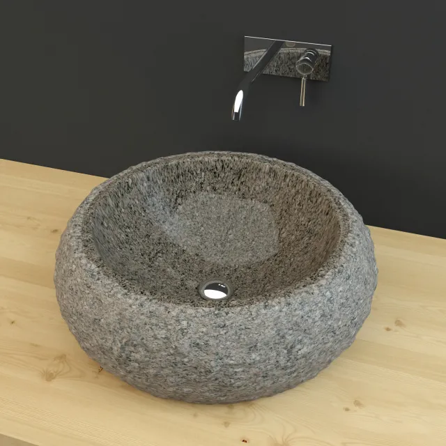 bathroom – Stone sink 01 3D Model bathroom – Stone sink 01 3D Model