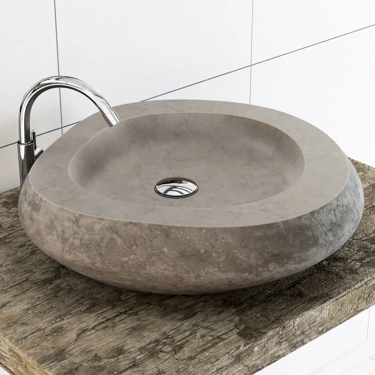 bathroom – Stone washbasin 02 3D Model bathroom – Stone washbasin 02 3D Model