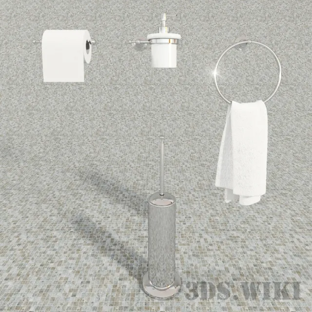 bathroom – Toilet accessories set 3D Model bathroom – Toilet accessories set 3D Model