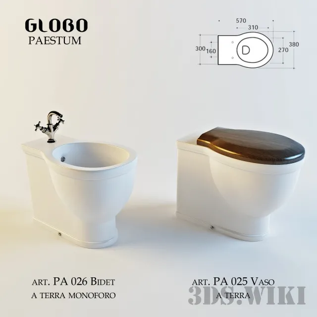 bathroom – Toilet and bidet Globo Paestum 3D Model