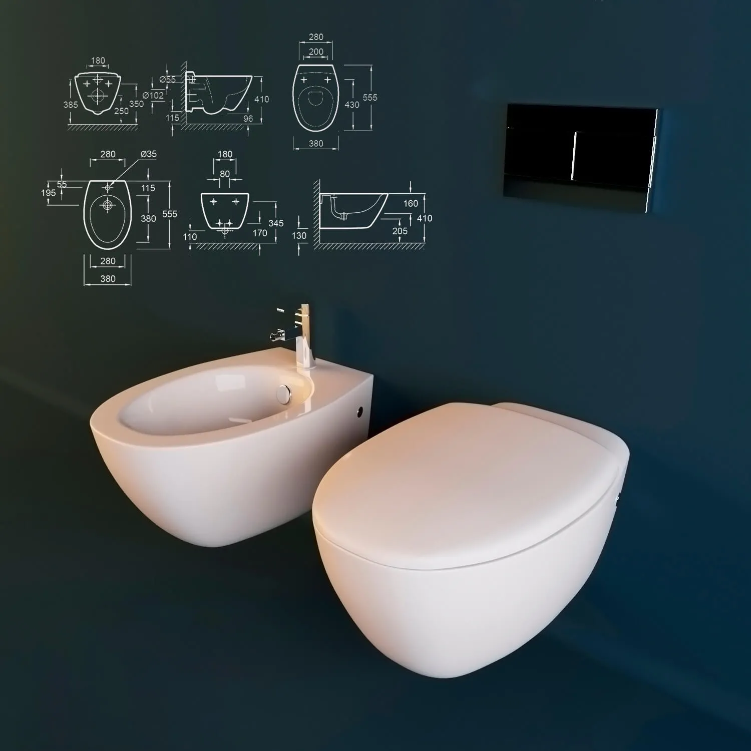 bathroom – Toilet and bidet Jacob Delafon Presquile 3D Model
