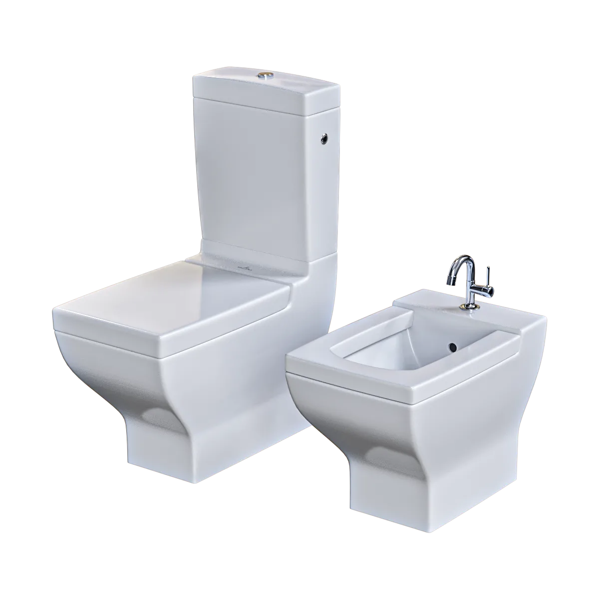 bathroom – Toilet & bidet 3D Model