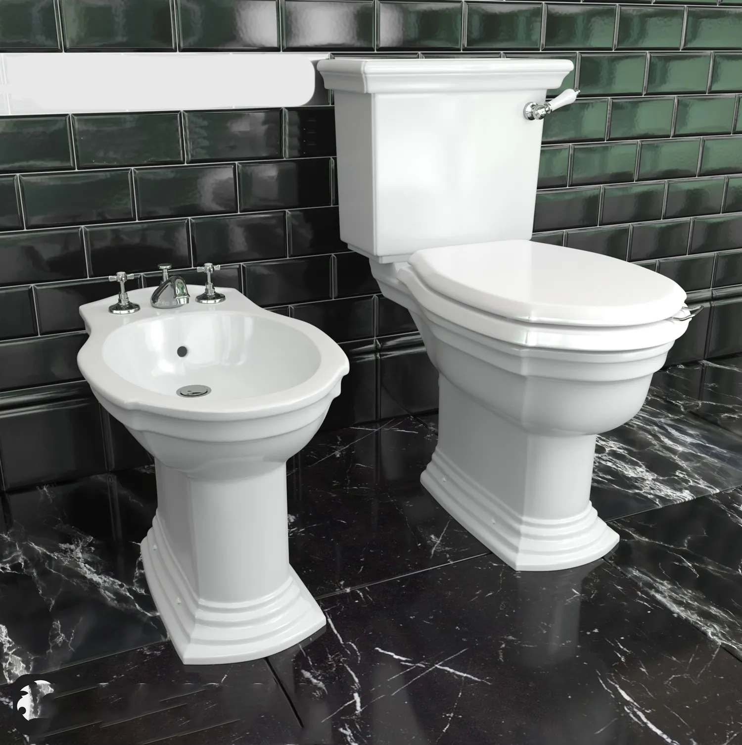 bathroom – Toilet bowl and bidet Devon and Devon Westminster 3D Model