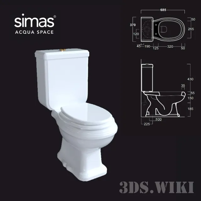 bathroom – Toilet SIMAS Arcade AR821 + AR822 3D Model