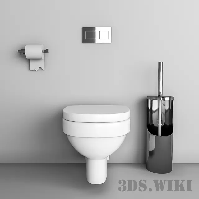 bathroom – Toilet with the right elements 3D Model