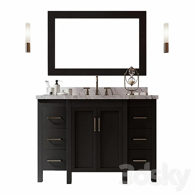 Bathroom Vanity bmc1603-v4802-blk 3D Model Bathroom Vanity bmc1603-v4802-blk 3D Model