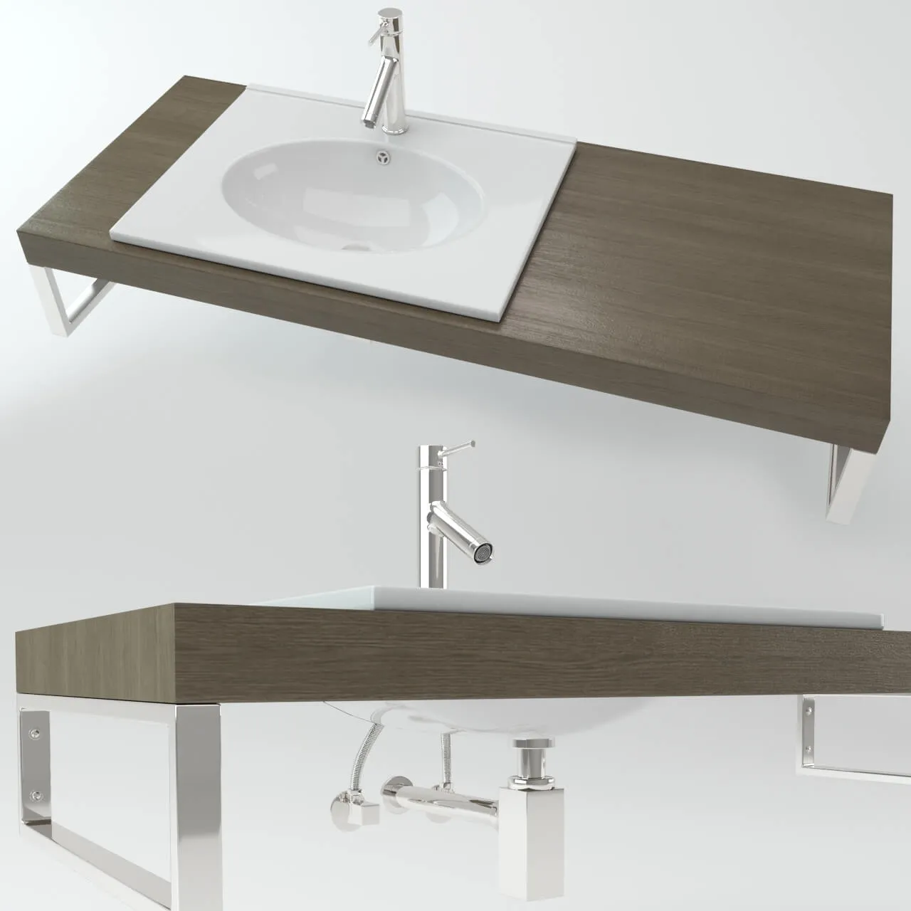 bathroom – Washbasin on the wooden plate 1 3D Model bathroom – Washbasin on the wooden plate 1 3D Model