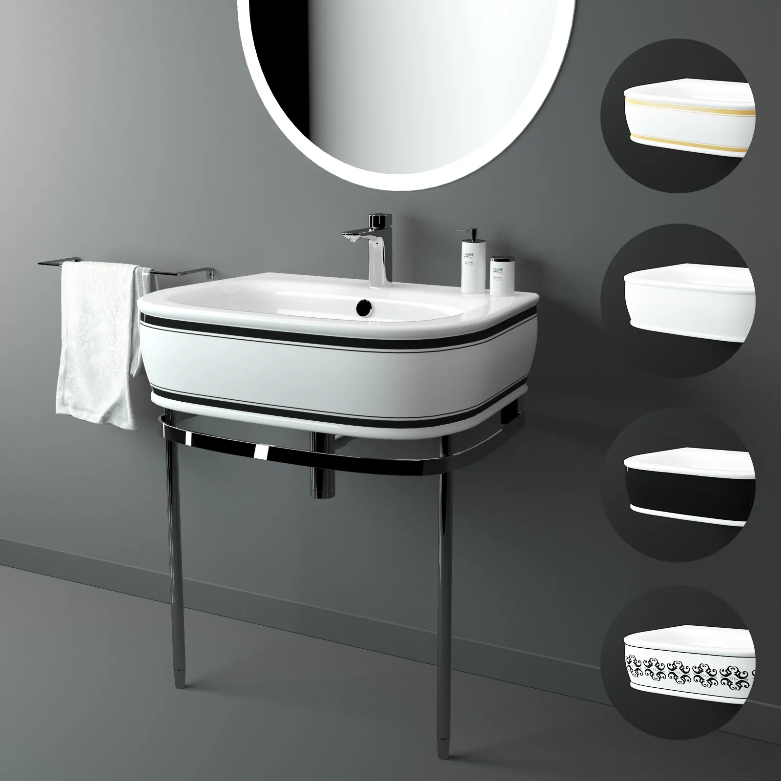 bathroom – Washbasin Roca Meridian 02 3D Model bathroom – Washbasin Roca Meridian 02 3D Model
