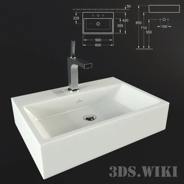 bathroom – Washbasin Villeroy & Boch Memento 3D Model bathroom – Washbasin Villeroy & Boch Memento 3D Model
