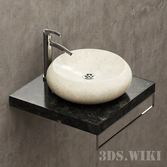 bathroom – Washing Stone Circle Sink 3D Model bathroom – Washing Stone Circle Sink 3D Model