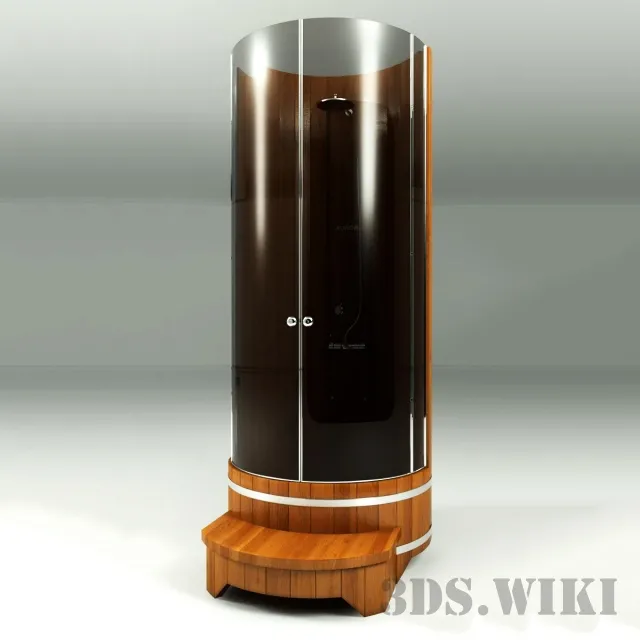 bathroom – Wooden shower cubicle 3D Model bathroom – Wooden shower cubicle 3D Model