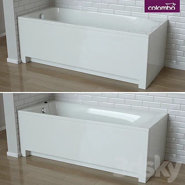 Baths “Accent” “Fortune” with universal front and side panels Colombo 3D Model