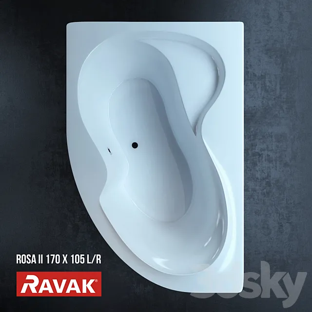Bathtub Ravak Rosa II 170×105 L _ R 3D Model