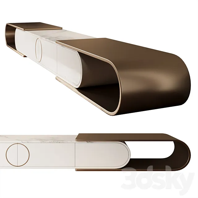 Battipaglia Slate TV Stand by Yika Home 3D Model Battipaglia Slate TV Stand by Yika Home 3D Model