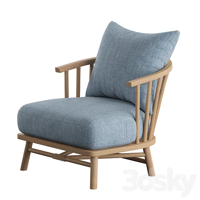 Bauer Accent Chair Indigo Crypton One Kings Lane 3D Model Bauer Accent Chair Indigo Crypton One Kings Lane 3D Model