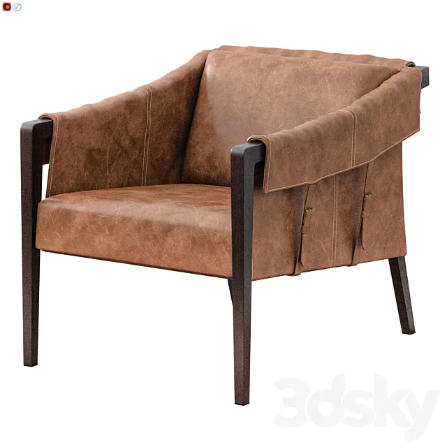 BAUER TOP-GRAIN LEATHER CHAIR (WARM TAUPE DAKOTA) 3DModel