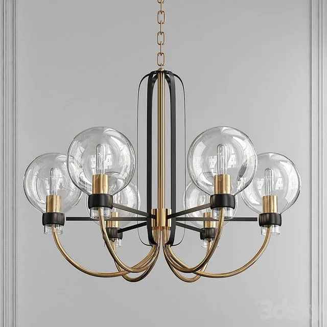 Bauhaus Bronze-Satin Brass 5 Light Chandelier by Maxim Lighting 3D Model Bauhaus Bronze-Satin Brass 5 Light Chandelier by Maxim Lighting 3D Model