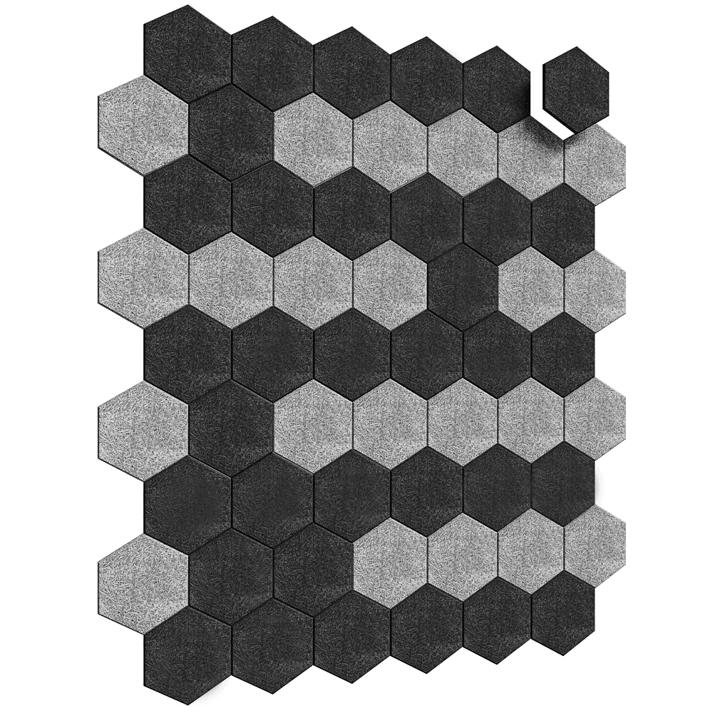 BAUX – Acoustic panel Wood Wool Hexagon Large 3D Model